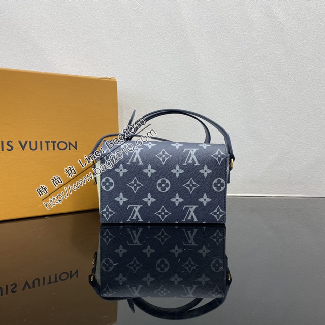 LV路易威登2023专柜新款M82900蓝色火焰丝印New Classics系列斜挎男包 ydh5280
